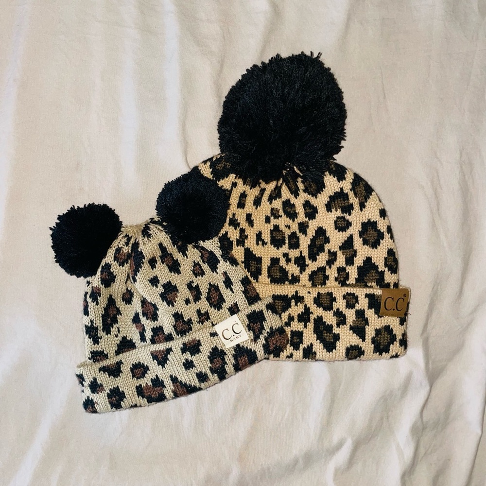 Matching Leopard CC Hats